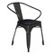Emma and Oliver Alva Metal Indoor-Outdoor Stacking Chair with Vertical Slat Back, Arms and All-Weather Polystyrene Seat